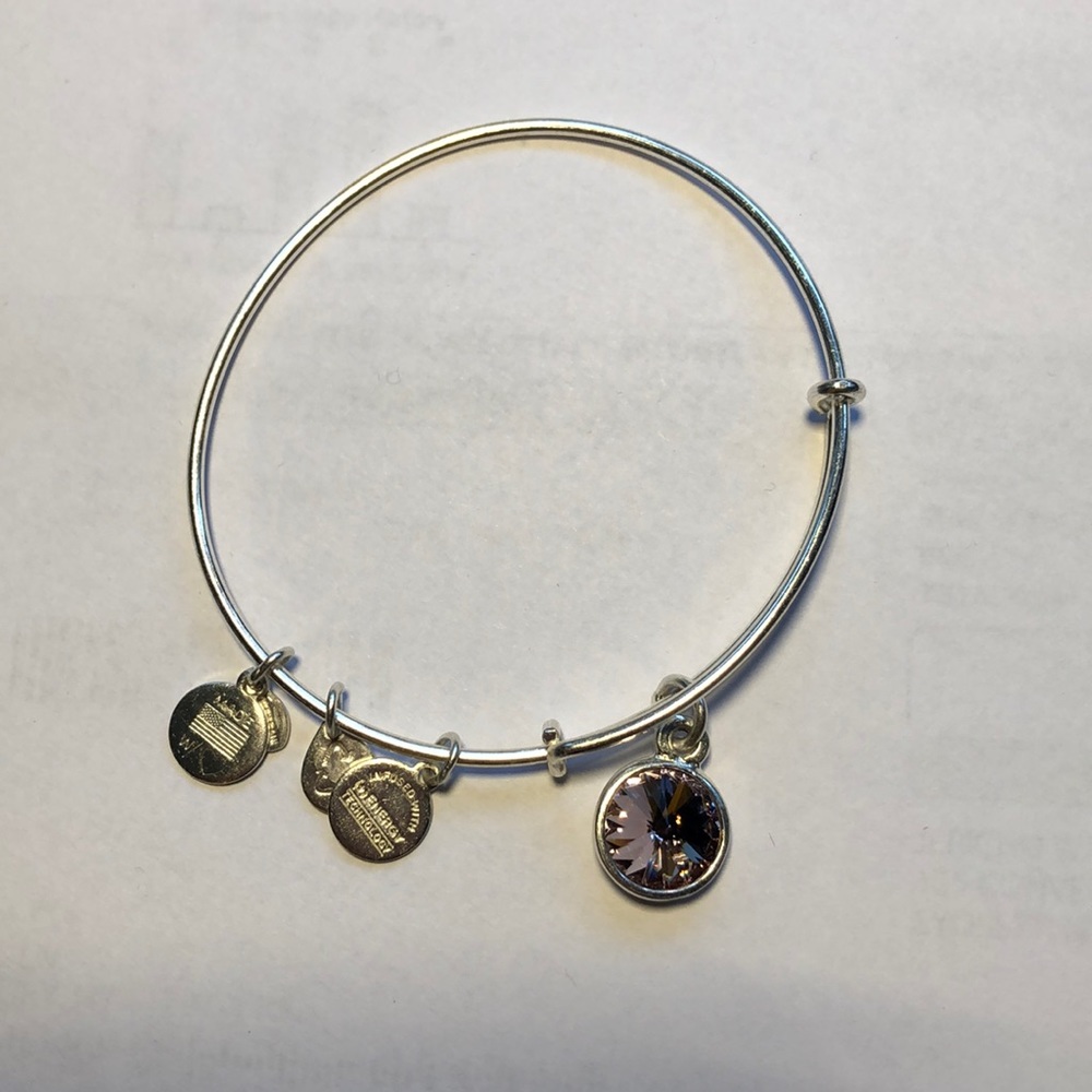 Alex and Ani bracelet with pink birthstone
